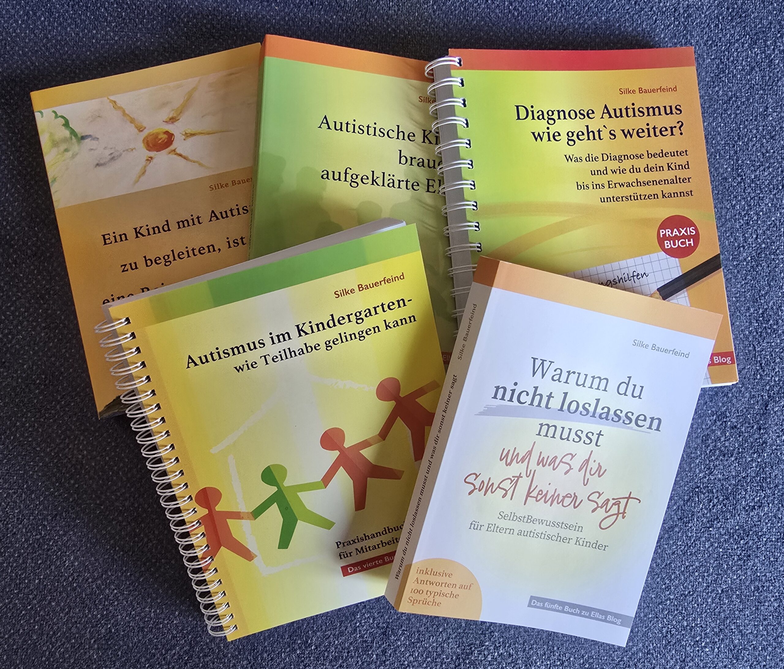 alle fünf Buchcover von Ellas Blog