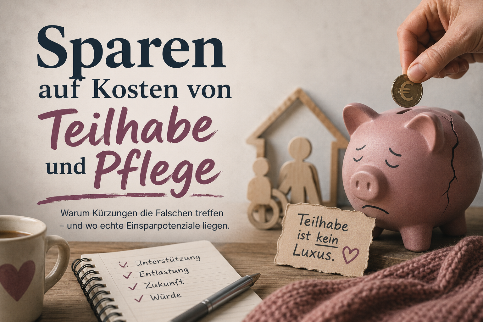 sparen auf Kosten von teilhaben und Pflege